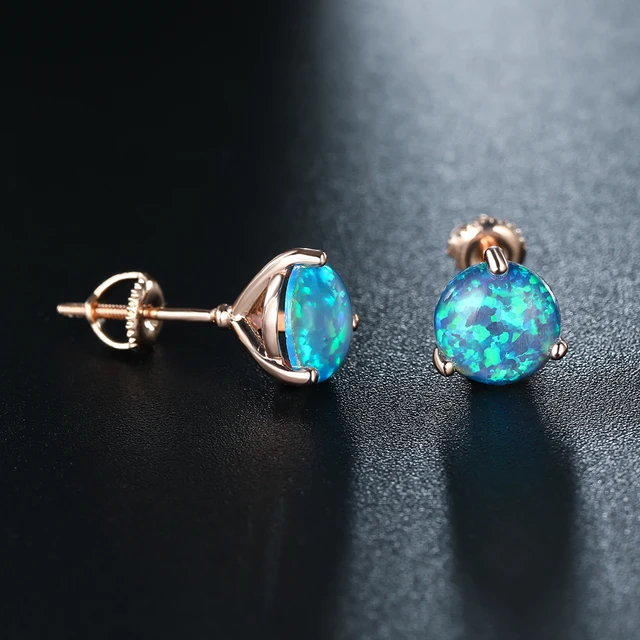 rose gold blue opal